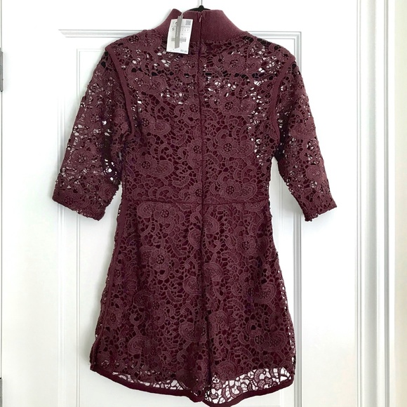 NWT Zara W&B Collection Burgundy Shorts Romper-S - Picture 4 of 5